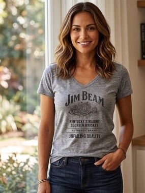 Jim Beam Bourbon Whiskey V-Neck Tee